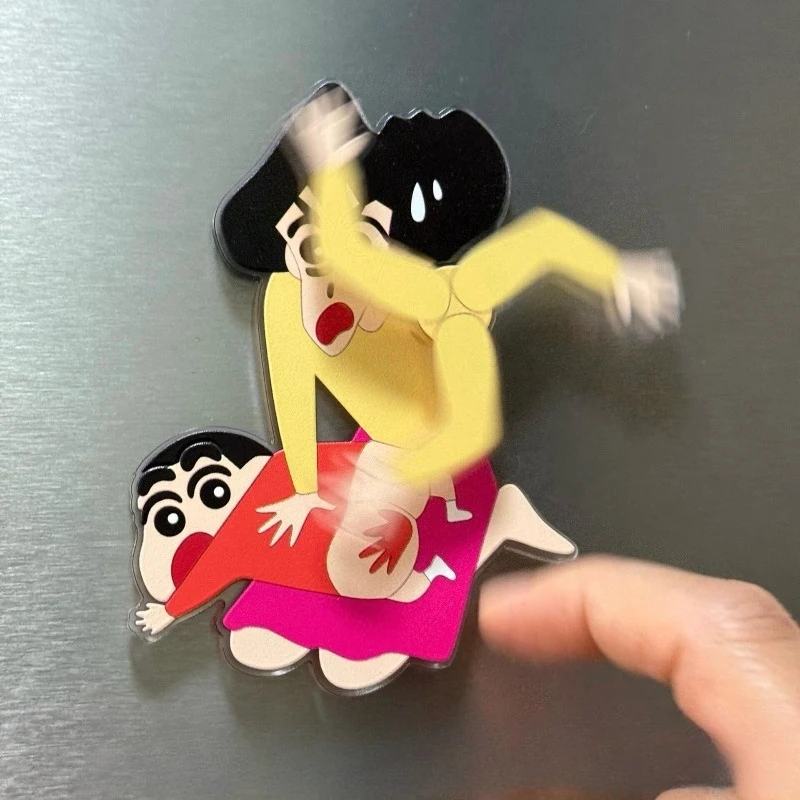 

Crayon Shinchan Rotating Fridge Magnet Anime Creative Design Misae Hits Shinchan Magnetic Decor Gift for Girls