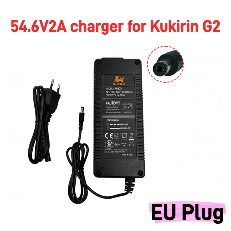 Original Kugoo Kukirin G2 54.6V 2.0A Lithium Charger Electric Scooter Battery Power Adapter Parts Replacement Accessories