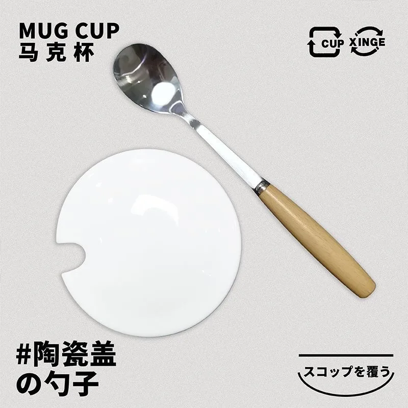 أنيمي هوشيمي ميابي Zenless منطقة صفر الكرتون قدح قهوة من السيراميك كوب تأثيري لعبة كوب ماء مع ملعقة غطاء هدية عيد الميلاد عيد الميلاد