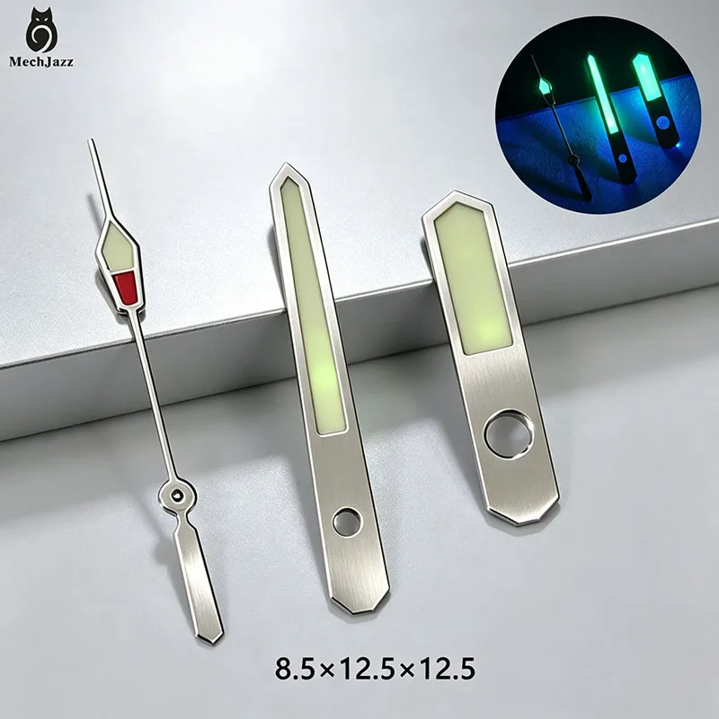 MechJazz Rose Gold NH35 Watch Hands, Green Luminous Hands Set, Fit for NH Series Movement, Watch Modification Parts