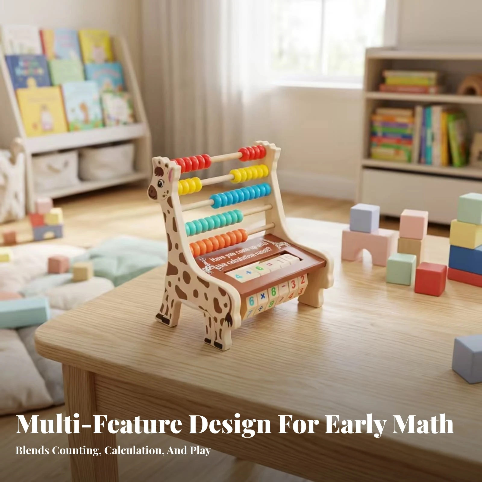 Abacus Counting Bead - Abaco Giraffa Multicolore in Legno, Giocattolo