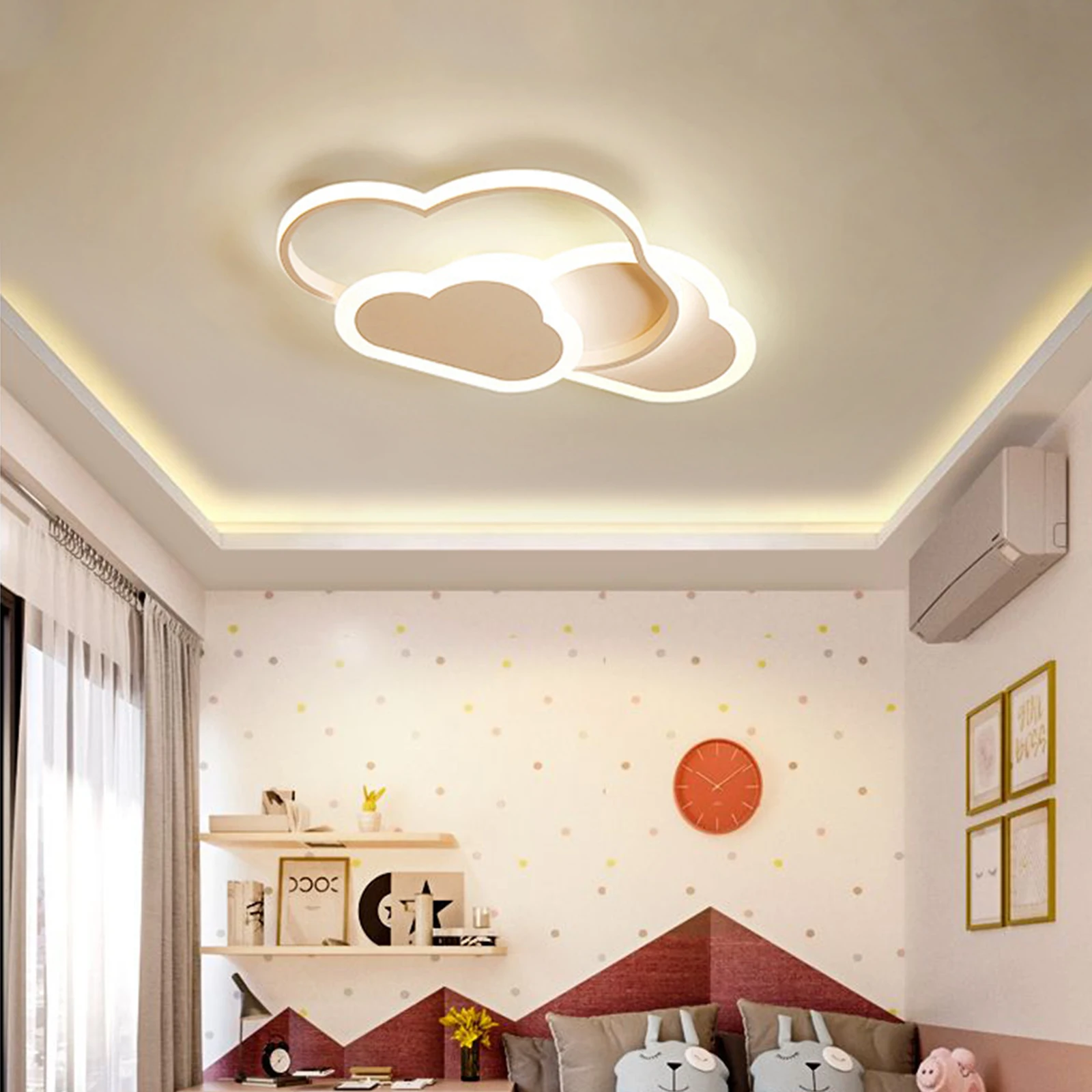 Plafonnier LED en Forme de Nuage de 22 Pouces au Design Minimaliste Moderne, Luminaire Décoratif de Plafond, Idéal pour un Salon, une Chambre