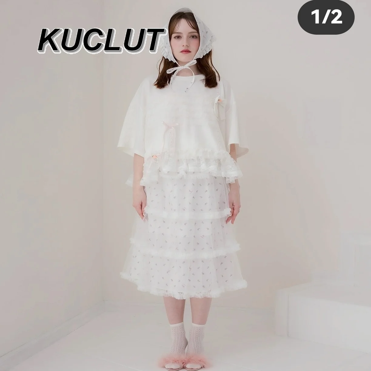 

Sweet and Cute Elegant Girl Floral Tulle Cake Casual Skirt Femme Summer Japanese Style Elegant Pleated Skirts for Women
