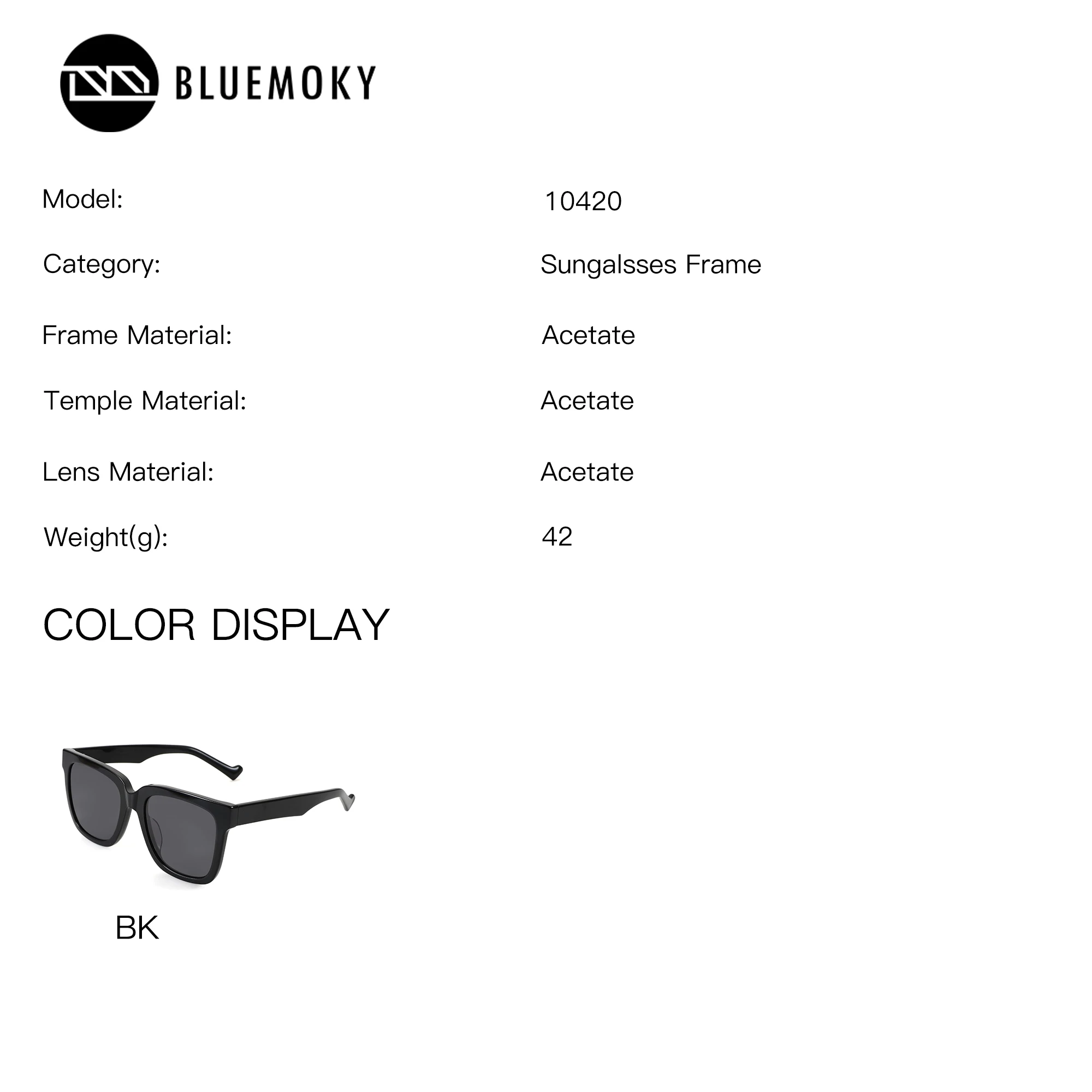 BLUEMOKY M Size Square Polarized Sunglasses with Prescription Corrective Lenses For Men Acetate UV400 Presbyopic Glasses