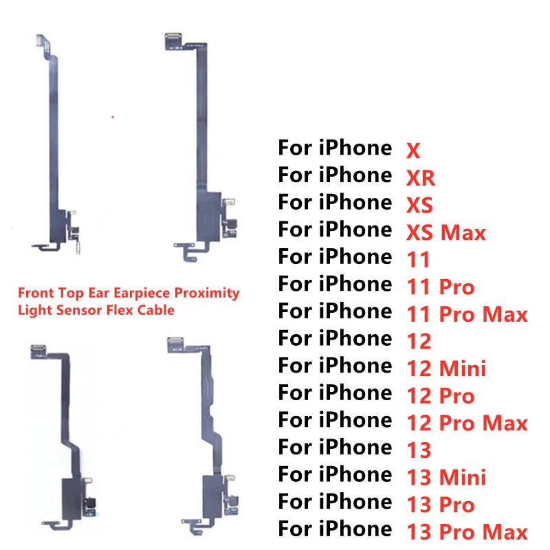 Repair Face Recognition Function Earpiece Empty Cable Earphone Speaker Ribbon Flex Cable For iPhone X XS 11 12 13 Pro Max Mini