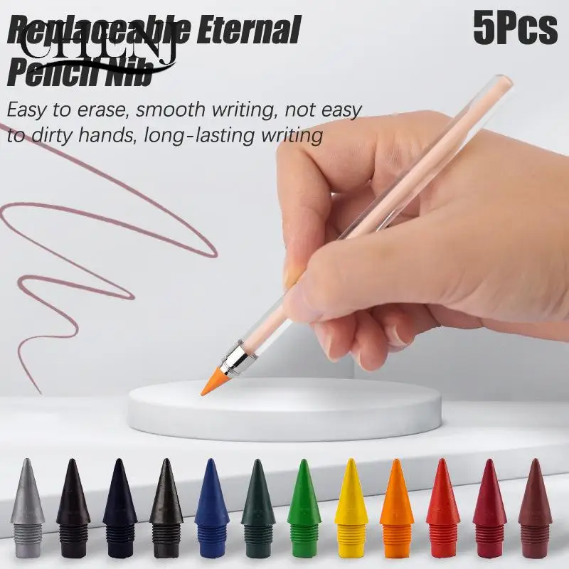 

5 шт., Разноцветные сменные наконечники для карандашей HB