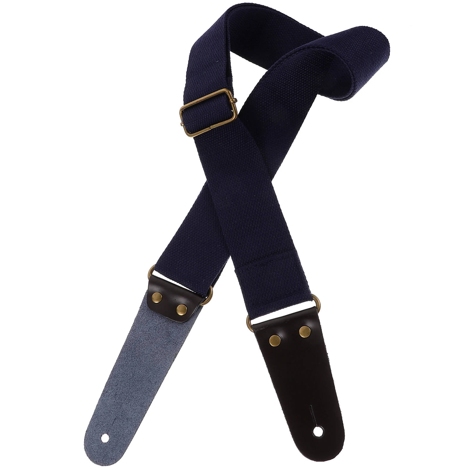 

1 set Cotton Guitar Strap for Electric Bass Acoustic Adjustable Soft Black Replacement Accessory Band Straps