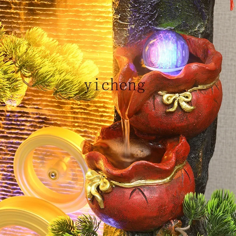 B1 alpine flowing water  landscape fountain living room  wheel feng shui wheel ornament circulating water feature fairy garden