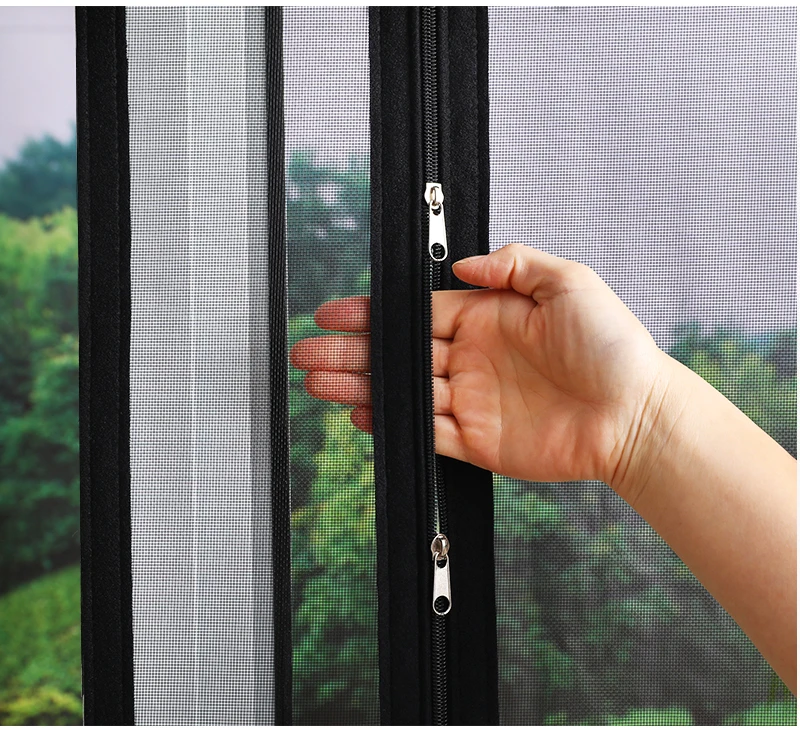 Maßanfertigung, Haushalt, selbstklebendes Reißverschluss-Moskitonetz, Moskitonetz für Fenster, Sommer, Netz, Gaze, Moskitonetz, waschbar – Detail 10