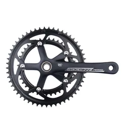 BOLANY Road Bike Crankset 8 9 Speed 130BCD 53-39T 170mm Double Gear BB68 Hollow Bicycle Double Chainrings Crank MTB Accessories