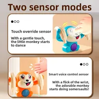 1 baby toy electric rolling monkey light music puzzle sound prompt monkey children's toy gift preschool education toy 3