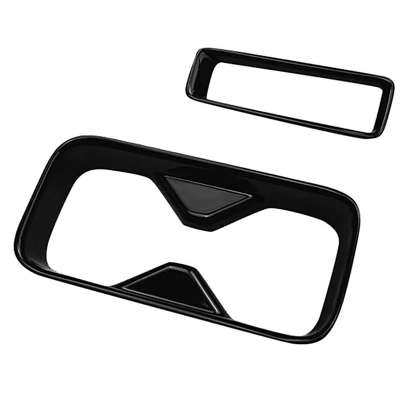 

B49B-2Pcs Car Center Console Water Cup Holder Decoration Cover Trim Stickers Parts For Honda HRV HR-V Vezel 2021-2023 Glossy Bla