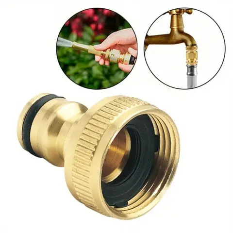 1개 황동 피팅 3/4인치에서 1/2인치 정원 호스 수도꼭지 어댑터 퀵 커넥터