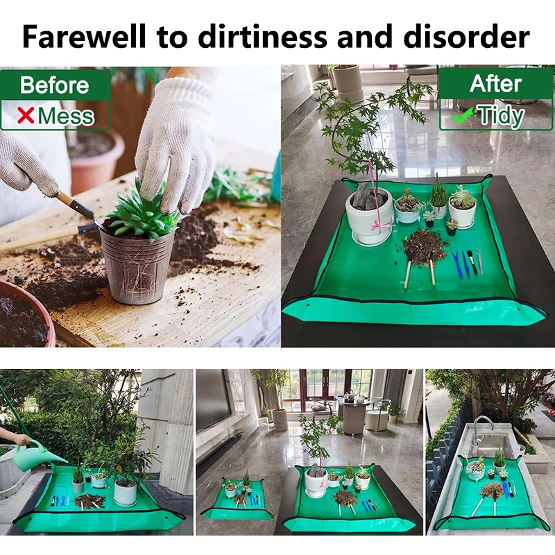Plant Regeneration Mat Waterproof Transplant Mat Portable Square Foldable And Easy To Clean Succulent Transplant Mat