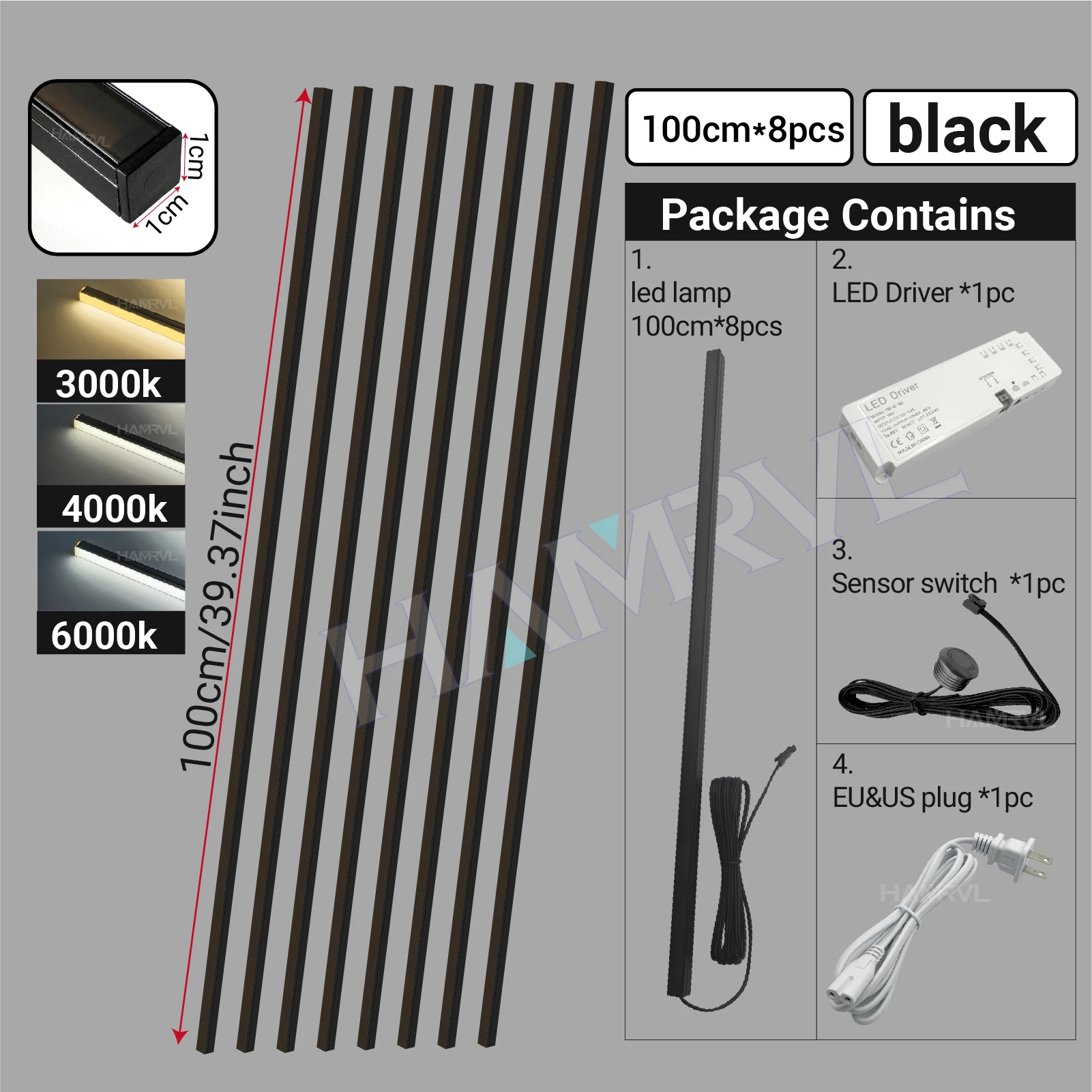 LED-inbouwverlichting LED-striplicht voor houten lattenwandpaneel in parallel met aanraaksensor, zelfklevend voor lattenwanddecoratie