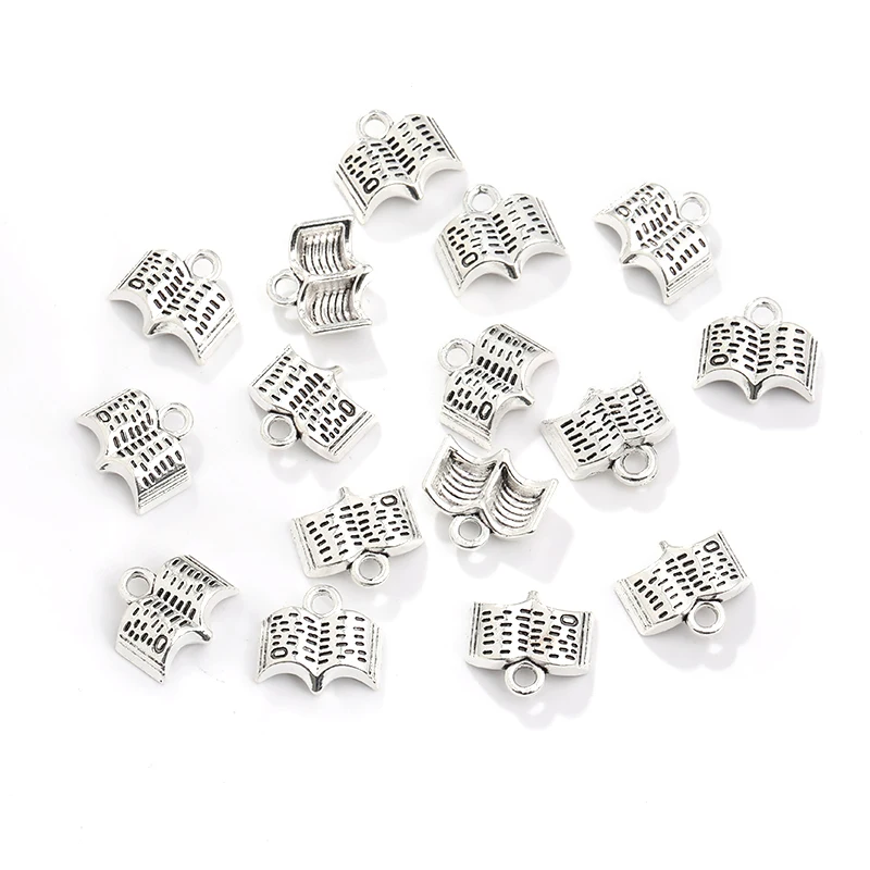 wholesale 40 pcs book pendants fit DIY handmade necklace bracelet charms Jewelry Making