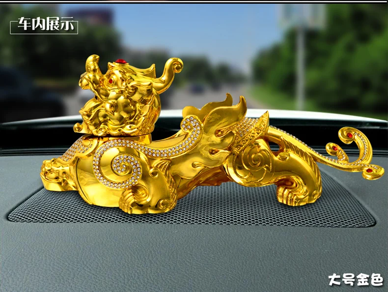 Imagem -05 - Eficacious Lucky Talisman Protection Statue pi Xiu Dragon Golden Dragon Feng Shui Desenho de Dinheiro Casa Escritório Top