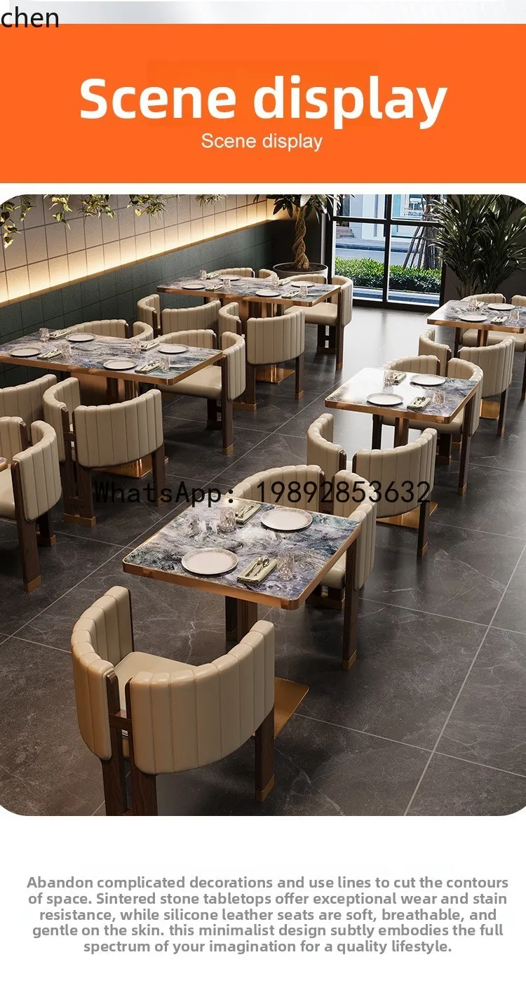 YFY  Restaurant Table and Chairs Commercial Theme Western Restaurant Rock Plate Fusion Cuisine Dining Table and Chairs