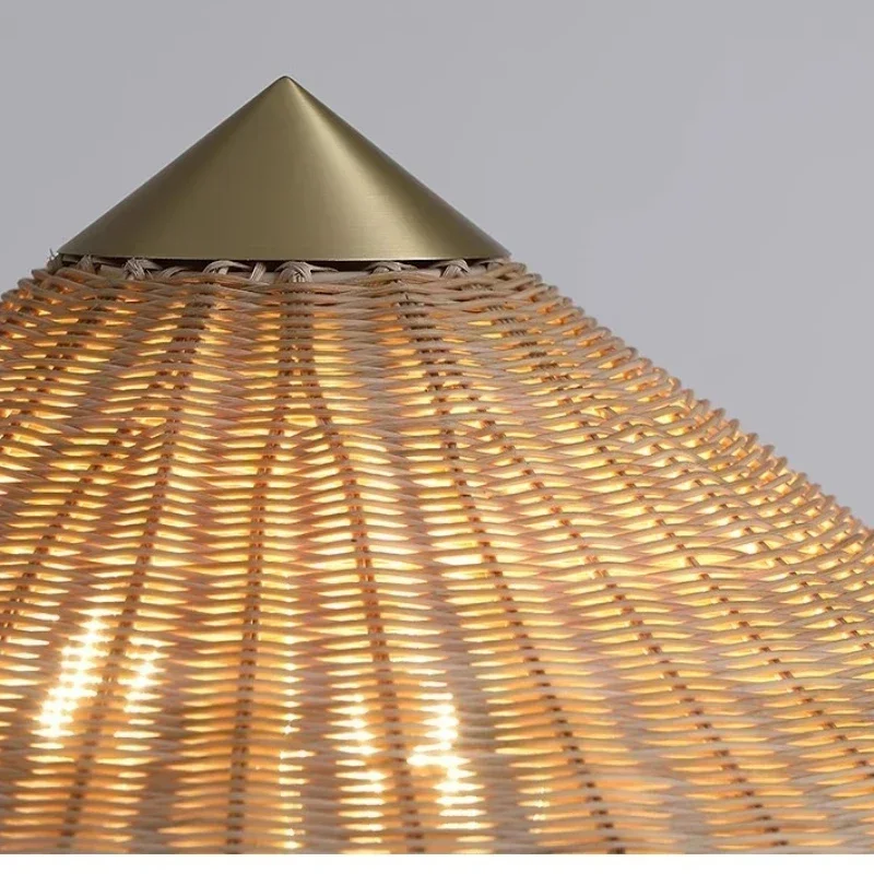 Danish Medieval Floor Lamp Handmade Rattan Woven Floor Lamp Living Room Bedroom Room Decor Bedside Lighting Lighting Fixtures