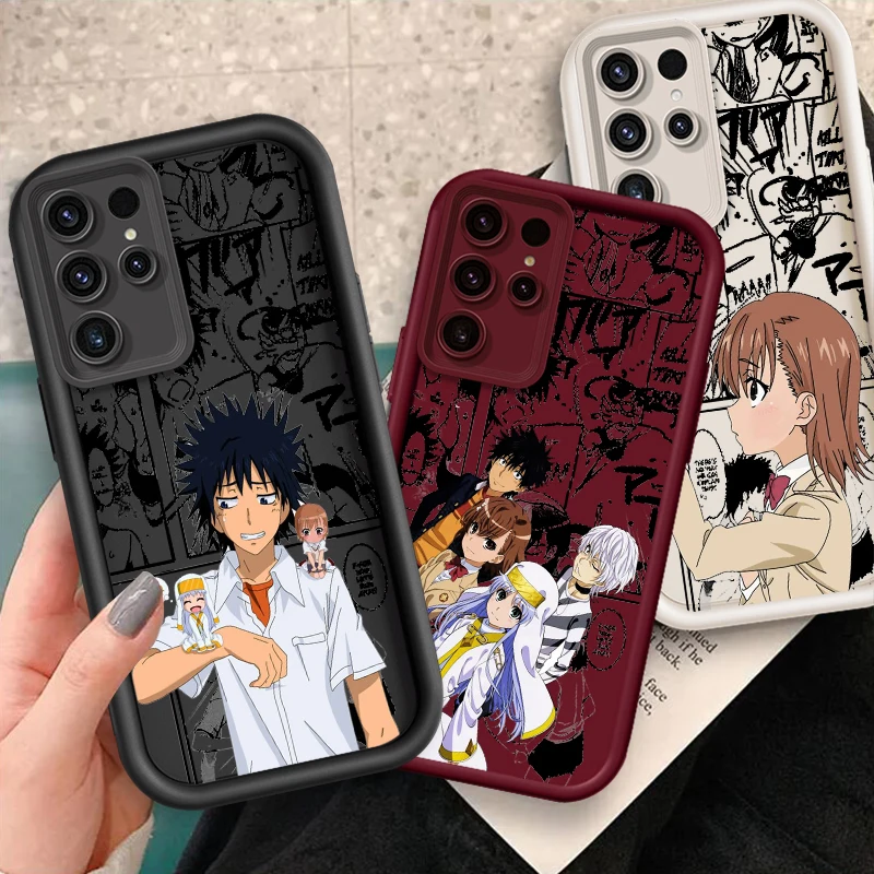 A Certain Magical Index Anime For Samsung Note 20 S24 S23 S22 S21 S20 Ultra Plus FE A25 A23 A22 A15 A31 5G Eye Ladder Back