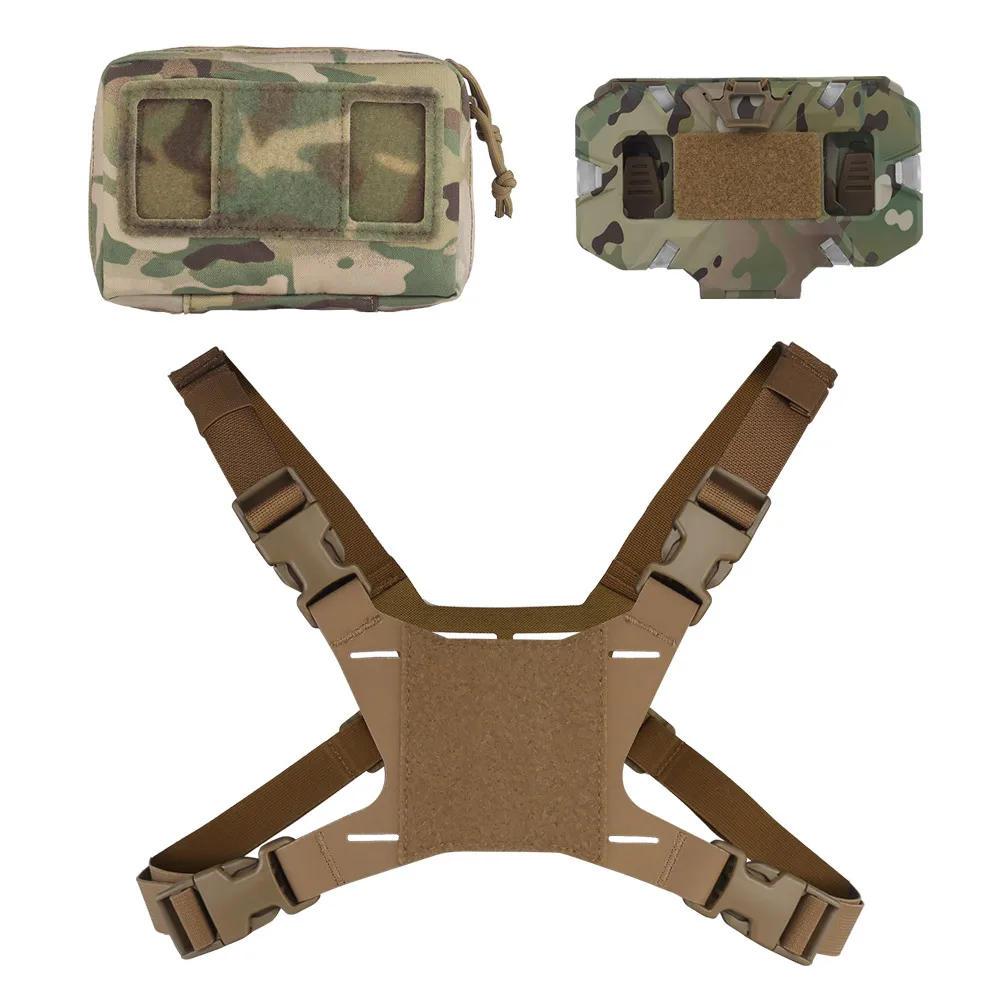 Tactical MOLLE Folding Navigation Board Set for 4.7-6.7in Mobile Phone Map Admin Panel with Chest Rig Plate Carrier Holder