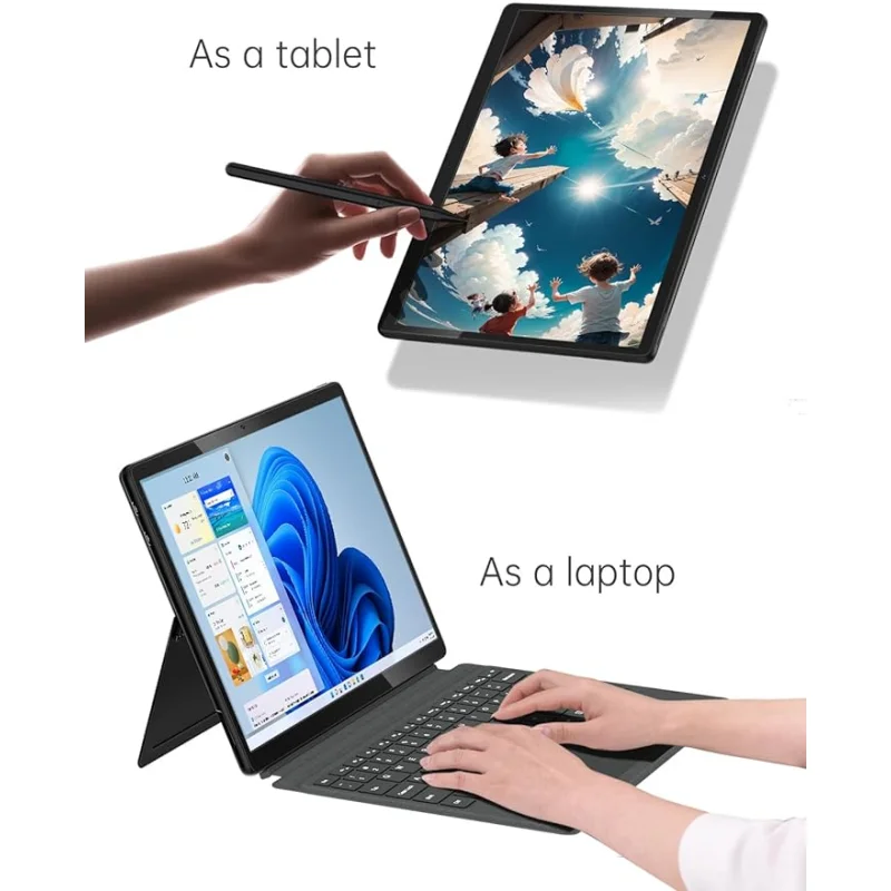 شاشة Uogic مقاس 13 بوصة تعمل باللمس I5 1235U X86 معالج 16 جيجابايت + 1 تيرابايت 2 في 1 كمبيوتر لوحي لنظام التشغيل Windows 11 Pro
