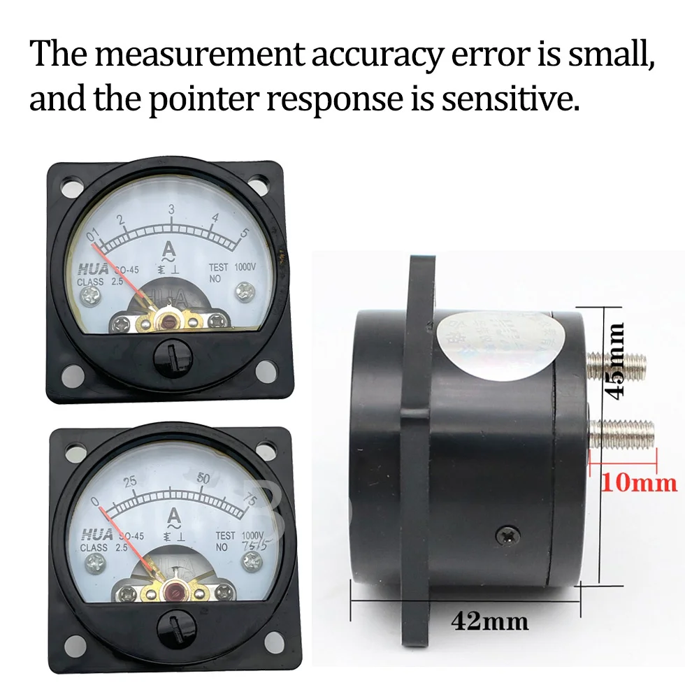 SO-45 Pointer meter/Current Meter/Panel Meter AC Analog Ammeter 1A 2A 3A 5A 10A 15A 20A 30A 50A etc,