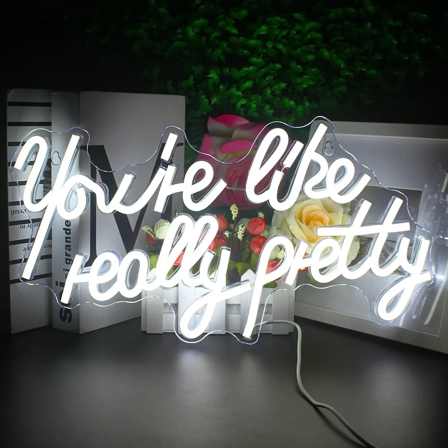 

You're Like Really Pretty Neon Signs for Wall Decor, LED Light Up Sign Wall Art with Remote for Salon, Studio,Party,Wedding Gift
