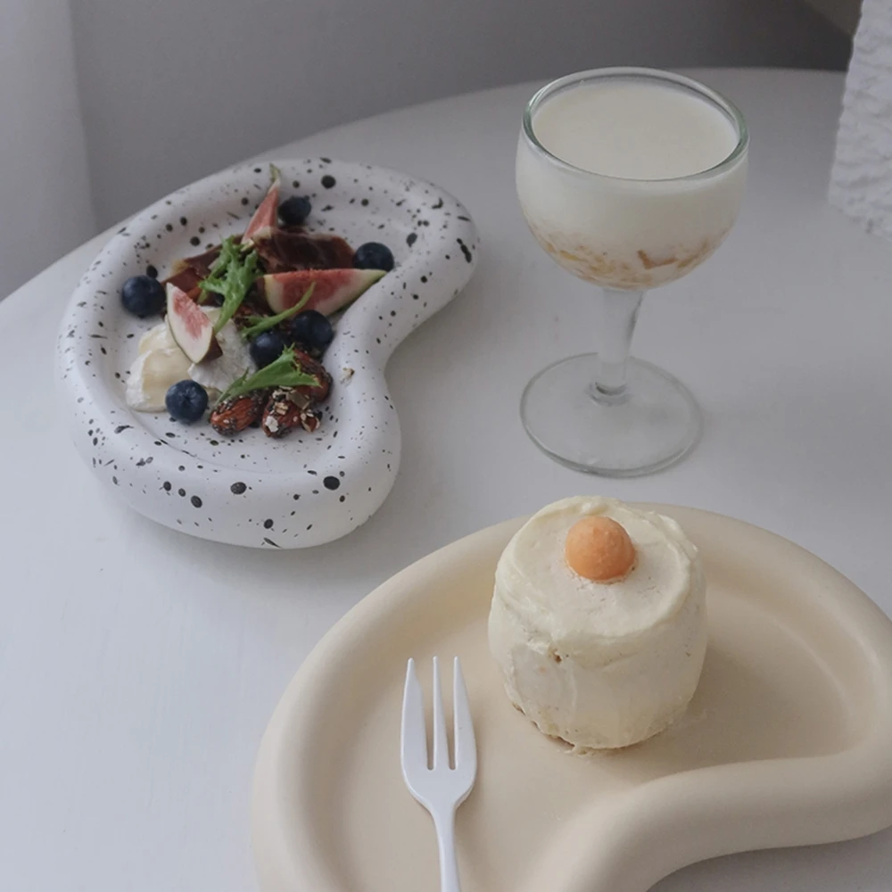 Dinner Plate Cement Concrete Silicone Mold Resin Trinket Moon Shape Tray Coaster Mould Pallet Plaster Home Storage Dish Mold