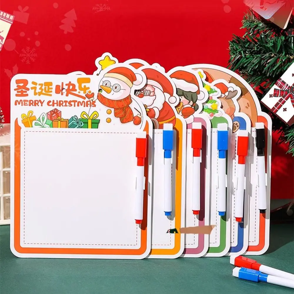 

3/5/10pcs Creative Christmas Erasable Whiteboard Cartoon Animal Shape Reusable Drawing Writing Pad with Erasing Pen