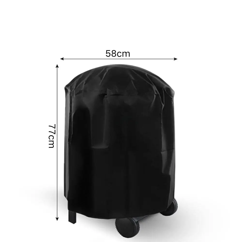 Outdoor BBQ Cover Round Shape Waterproof Dustproof 210D Polyester Material with Silver Coating for Rain and Sun Protection