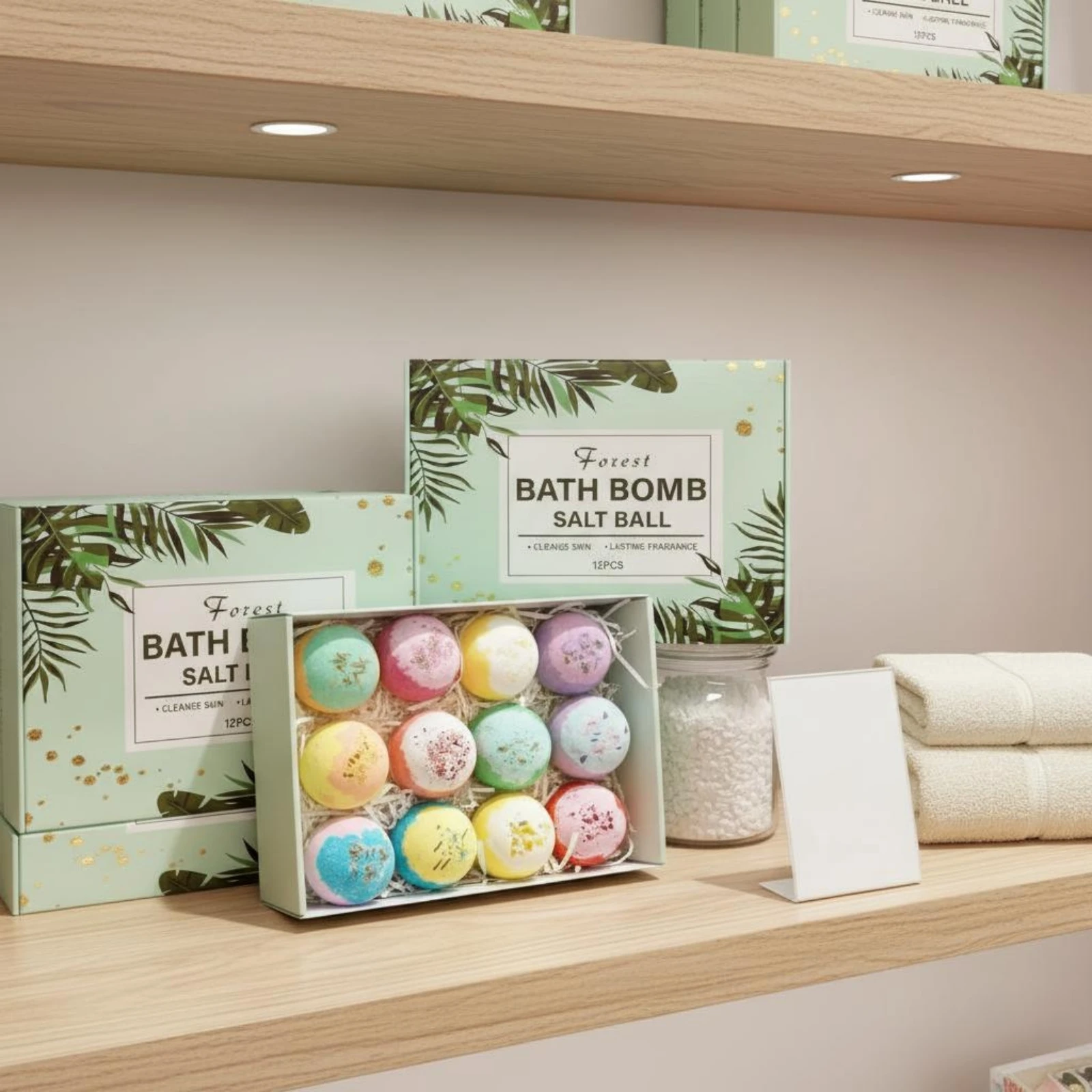 

12 Pieces 12 Piece Bath Fizzer Set Gift Ready Packaging Bath Mineral Ball