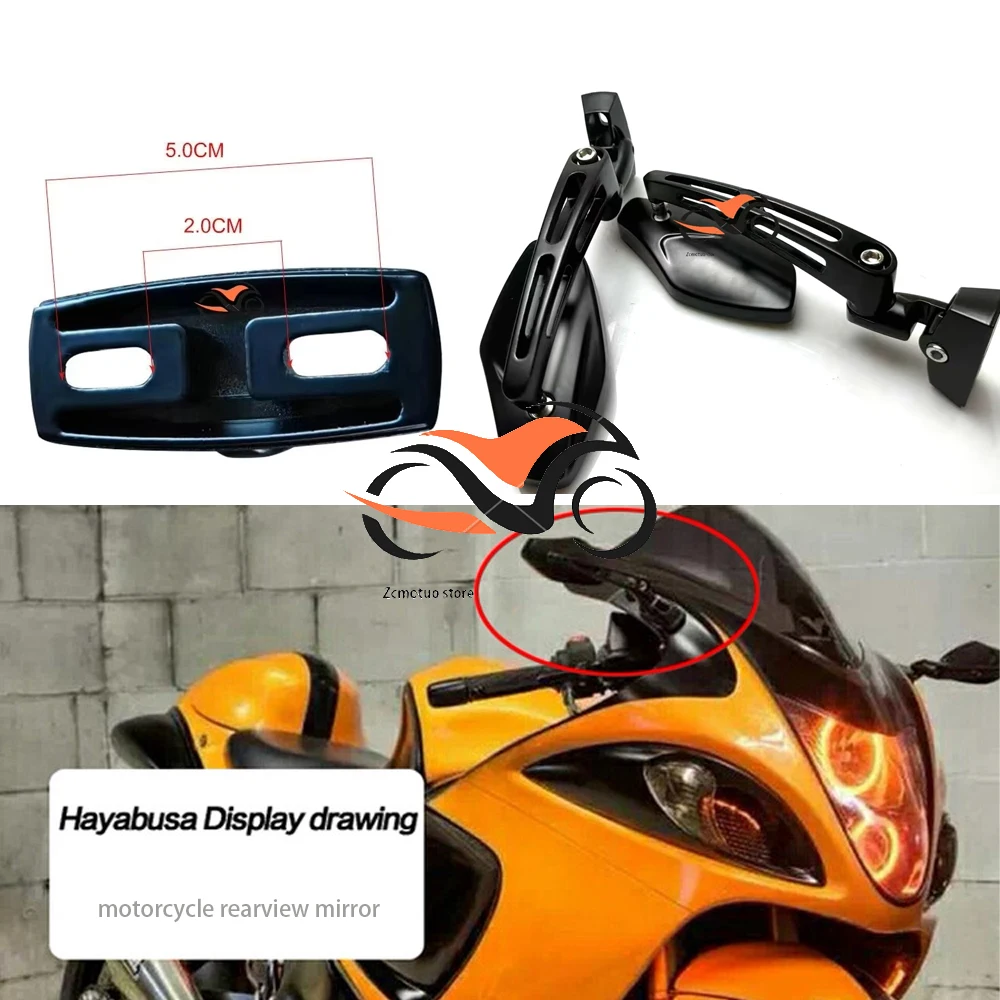 

Motorcycle Mirrors Universal 6mm Blue Glass HD Aluminum Alloy Rearview Mirrors For Honda CBR 600 F3 F4i 900 929 954 1000 RR