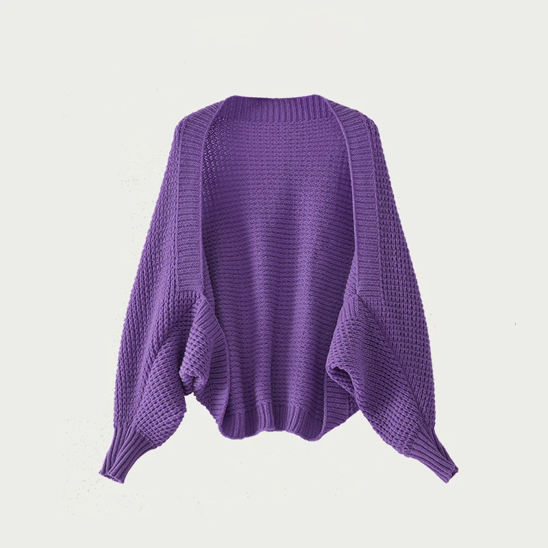 Shrug Sweater Women\'s Long Sleeve Open Front Knitted Cardigan Sweater Female Fall Winter Wrap-Up Knitwear Basic Outfit