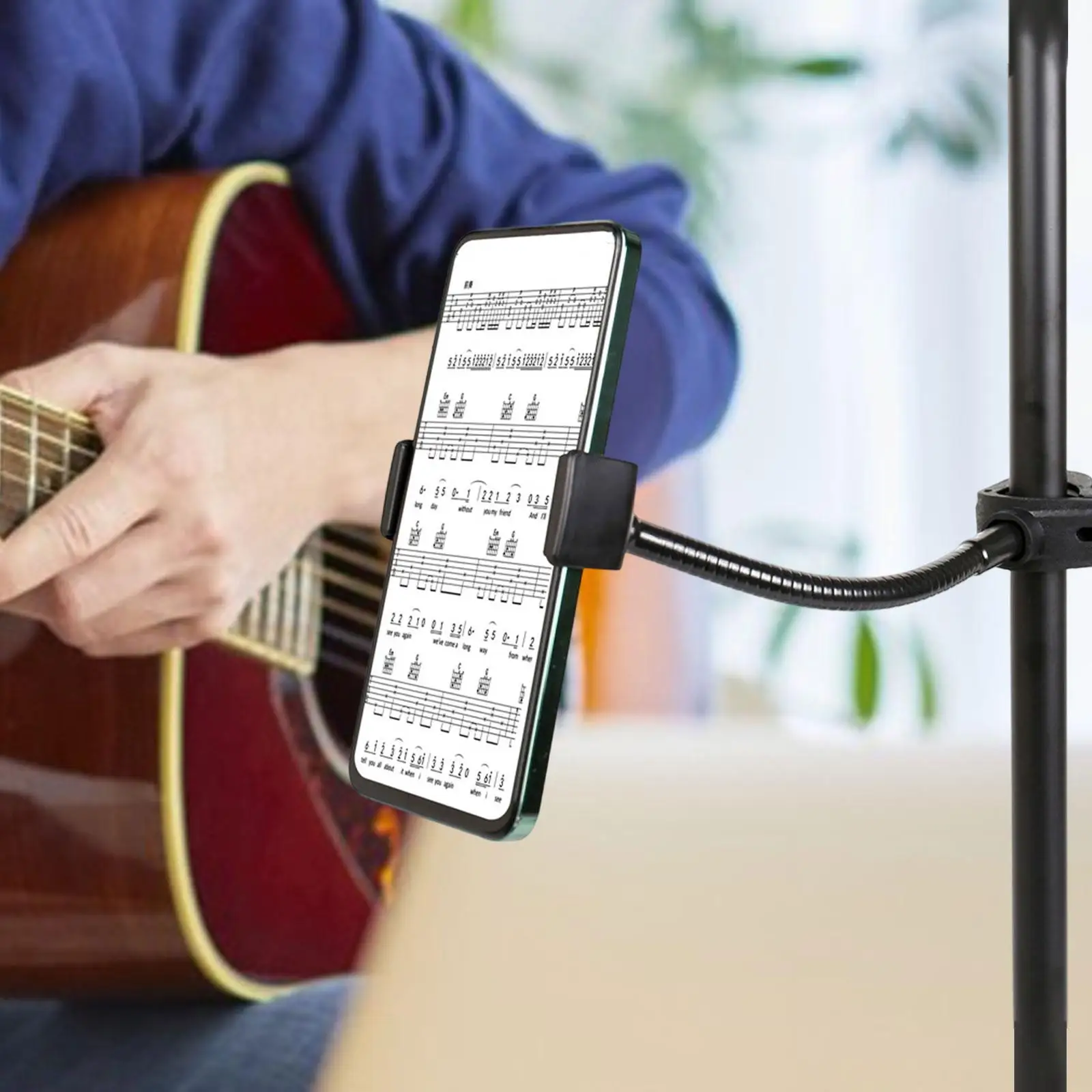 حامل هاتف بحامل ميكروفون 360 °   تدوير قابل للتعديل معقوفة الذراع الهاتف الخليوي