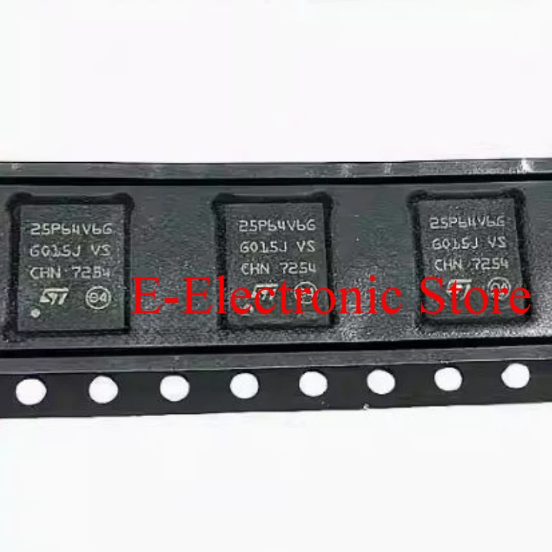 

5PCS/LOT M25P64 M25P64-VME6TG QFN-8 64 Mbit, low voltage, Serial Flash memory with 50 MHz SPI bus interface 25P64V6G