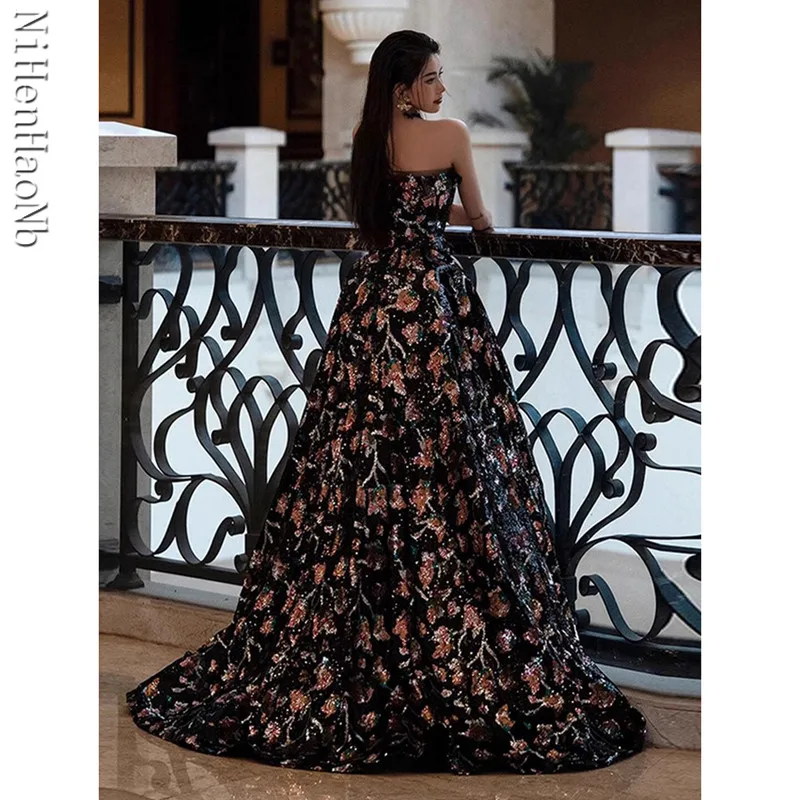 Robe de Soirée Florale Personnalisée pour Femme, Tenue de Bal de Luxe, 2025