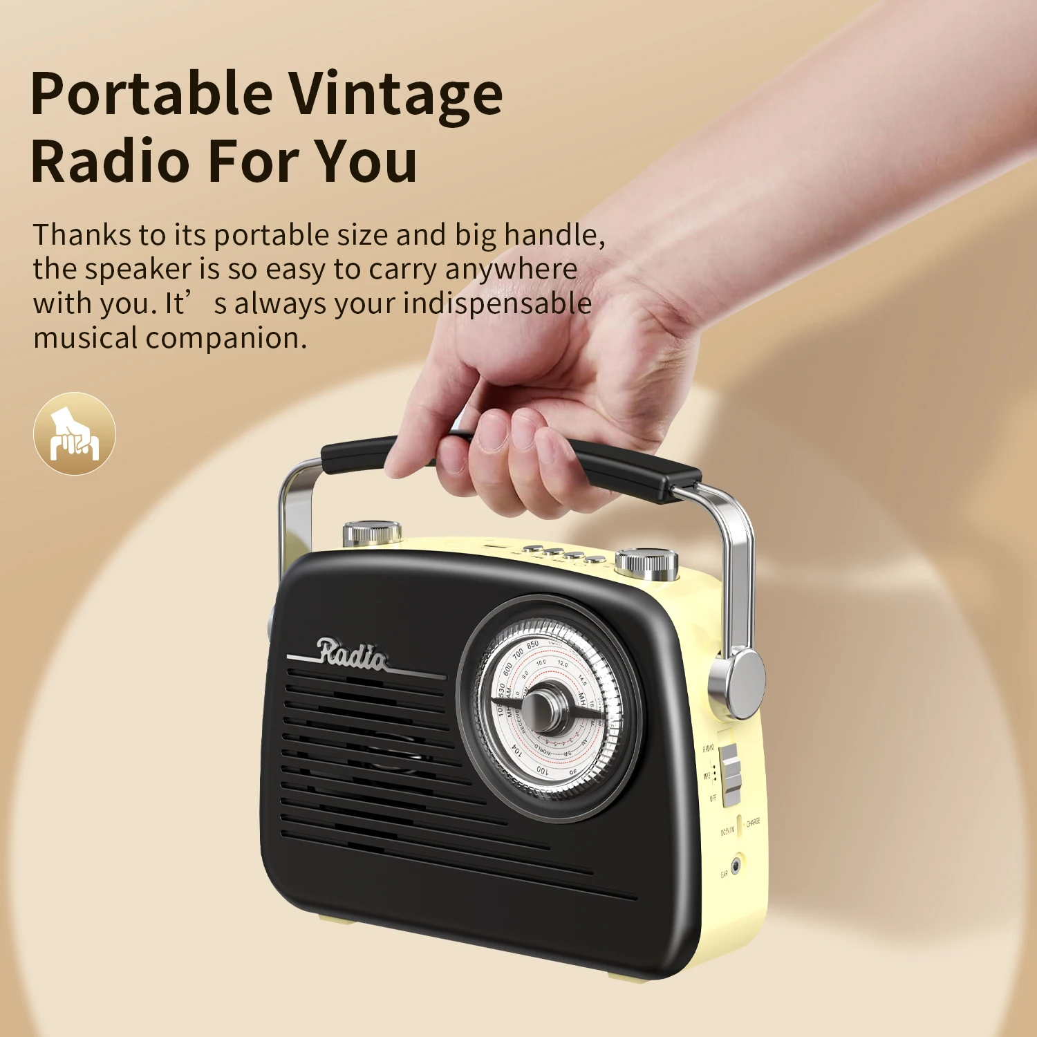 Vintage FM AM SW Radio Portable DSP Full Band Radios Receiver Wireless Bluetooth Speaker TF Card USB Music Player Rechargeable
