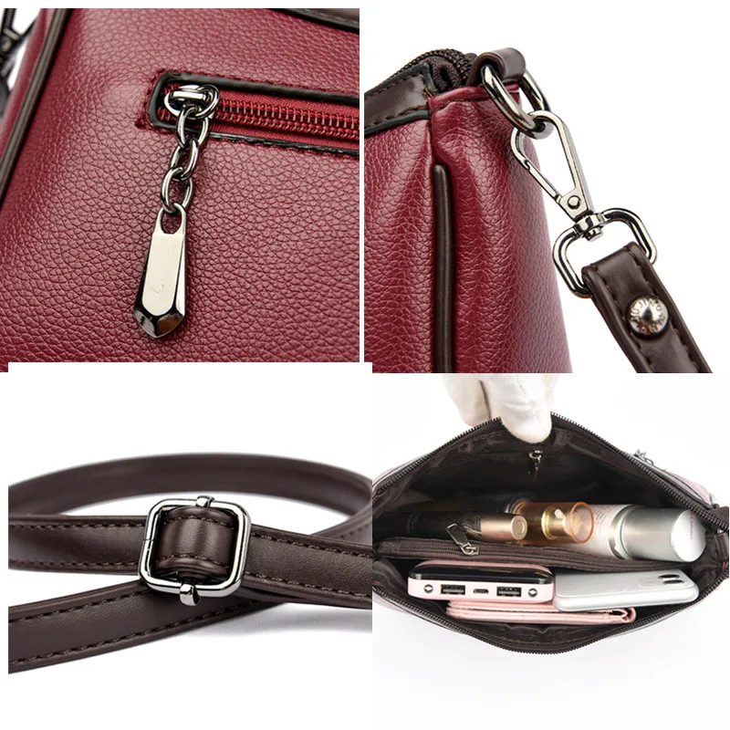 High Quality PU Leather Women Shoulder Crossbody Bag Female Fashion Simple Handbag Designer Ladies Messenger Phone Handbag Purse