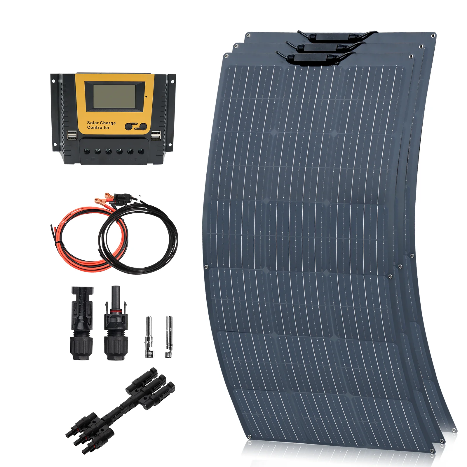 XINPUGUANG solar panel kit 400W 300w 200w 100w flexible Solar Panels Complete Kit 12v 24v high efficiency battery charger module