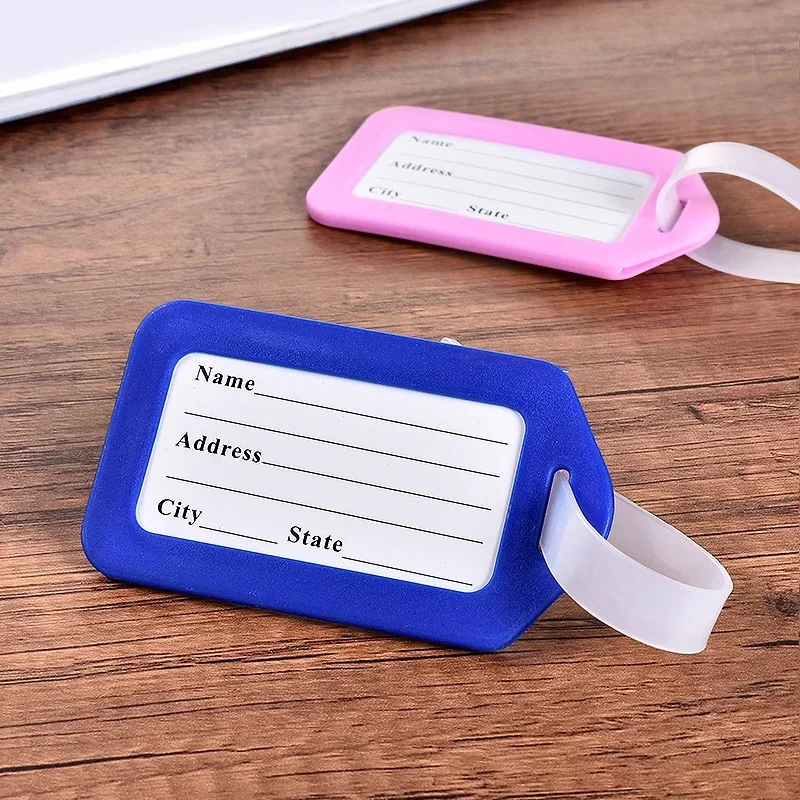 Random Color Plastic PP Luggage Tag Travel Accessories Luggage Suitcase ID Address Holder Boarding Portable Label