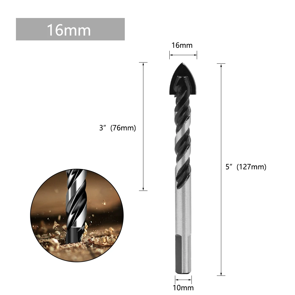 LAVIE 1PC Multifunktionale Glas Bit Twist Spaten Bohrer Dreieck Bits für Keramik Fliesen Beton Glas Marmor 3mm bis 16mm DB02054 – Detail 10