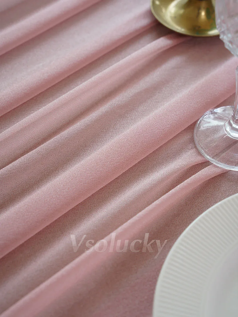 Sheer Table Runner Blush Pink for Wedding Engagement Romantic Beach Party Anniversary Valentine's Day Home Dining Decorations