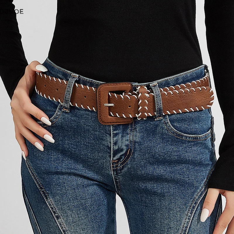 Cinturón ancho de estilo retro en moda punk para mujer; Perfecto con vestidos y jeans; Accesorio y regalo de ropa con estilo.