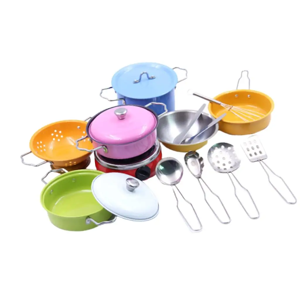 

Pretend 17-Piece, , Pots and Pans, Cookware Playset, Utensils, Learning Gift for Toddlers