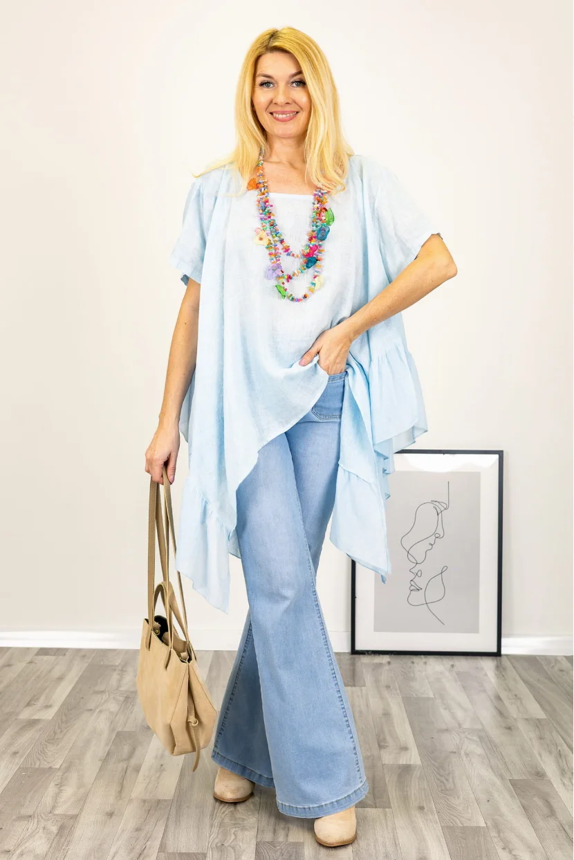 

French-style round-neck casual elegant loose top