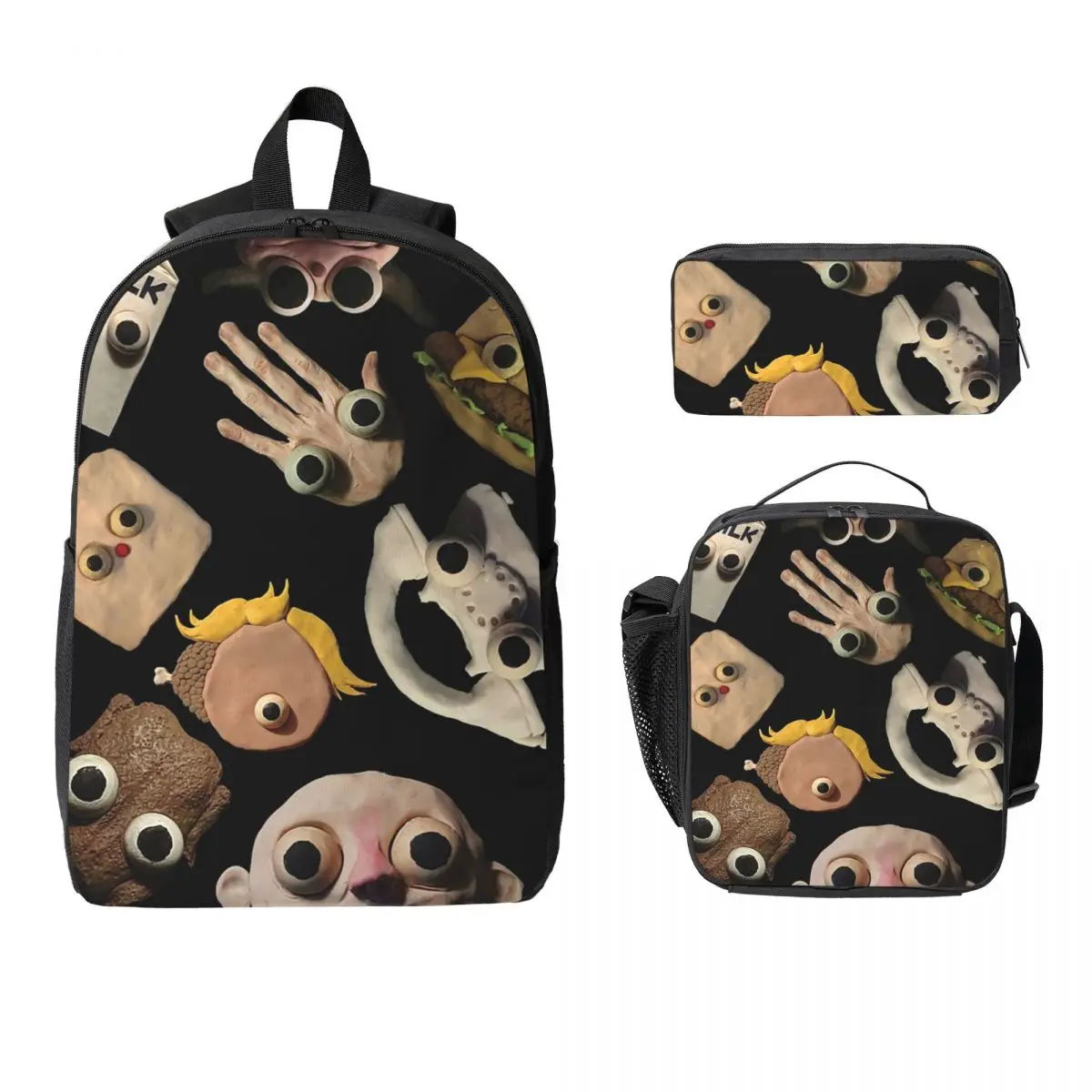 

Jack Stauber Mix Backpack Student Boys Girls BookBag School Bag Laptop Shoulder Bags 3ps Insulated Lunch Bag Pencil Case