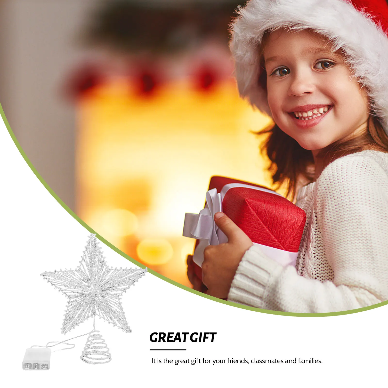 

Christmas Tree Star Decoration Toppers Tree-topping Treetopper Decorations Charistmas with Lights Plastic Lighted