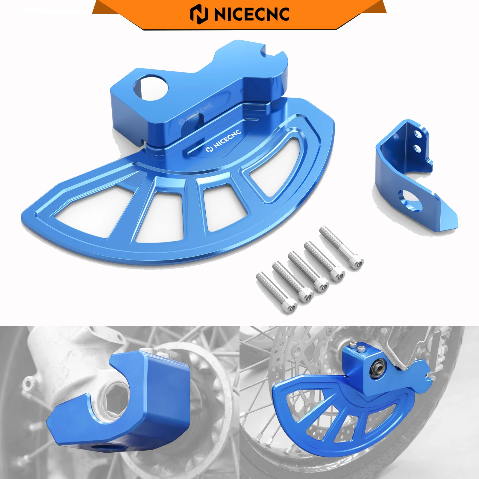 NICECNC Front Brake Disc Guard For Suzuki DRZ400SM DRZ400 SM DRZ 400SM 2005-2024 2023 2022 2021 6061-T6 Aluminum CNC-machined