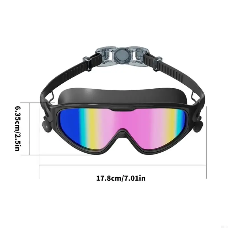 Kids Swim Mask Fog-Resistant 2 Pair Set, Wide-View Panels with Adjustable Side Band, Pool Practice Eye Guard for 69HD